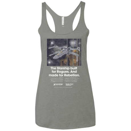 T-Shirts Venetian Grey / X-Small X-Fighter Women's Triblend Racerback Tank