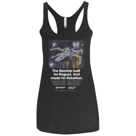 T-Shirts Vintage Black / X-Small X-Fighter Women's Triblend Racerback Tank