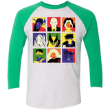 T-Shirts Heather White/Envy / X-Small X pop Triblend 3/4 Sleeve