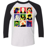 T-Shirts Heather White/Vintage Black / X-Small X pop Triblend 3/4 Sleeve