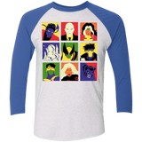 T-Shirts Heather White/Vintage Royal / X-Small X pop Triblend 3/4 Sleeve