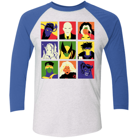 T-Shirts Heather White/Vintage Royal / X-Small X pop Triblend 3/4 Sleeve