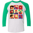 T-Shirts Heather White/Envy / X-Small X villains pop Triblend 3/4 Sleeve