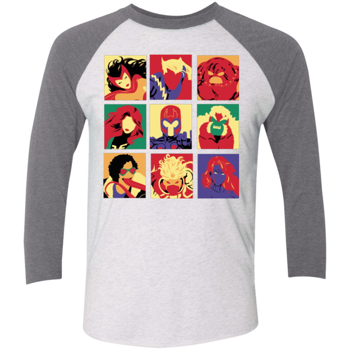 T-Shirts Heather White/Premium Heather / X-Small X villains pop Triblend 3/4 Sleeve