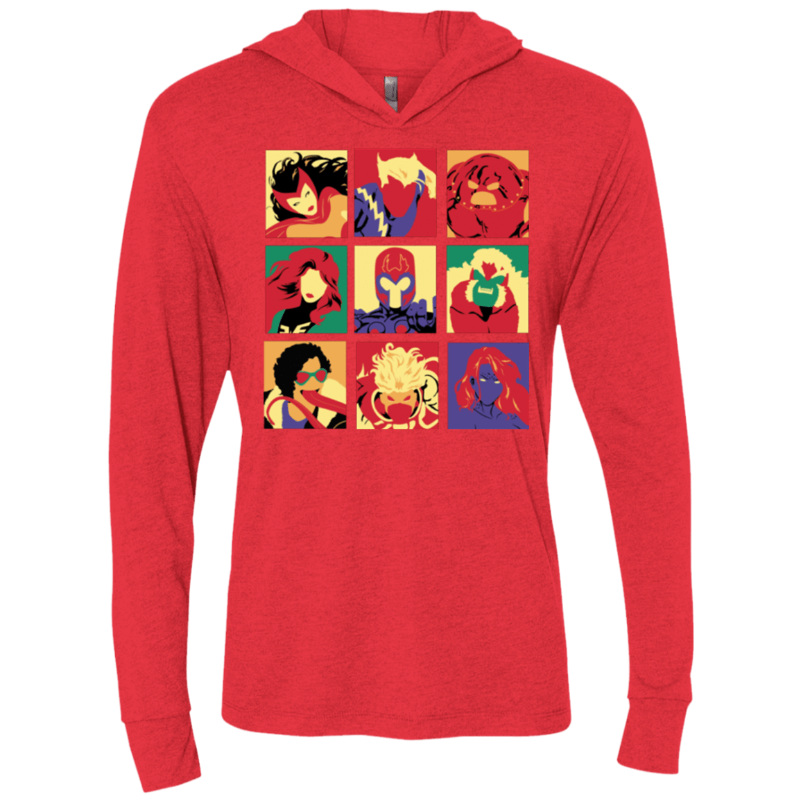 T-Shirts Vintage Red / X-Small X villains pop Triblend Long Sleeve Hoodie Tee