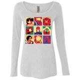 T-Shirts Heather White / Small X villains pop Women's Triblend Long Sleeve Shirt