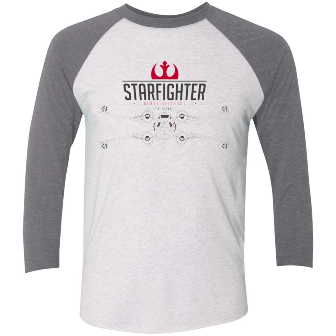 T-Shirts Heather White/Premium Heather / X-Small X Wing Men's Triblend 3/4 Sleeve