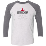T-Shirts Heather White/Premium Heather / X-Small X Wing Men's Triblend 3/4 Sleeve
