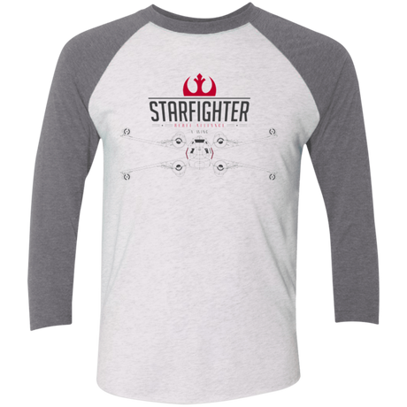 T-Shirts Heather White/Premium Heather / X-Small X Wing Men's Triblend 3/4 Sleeve