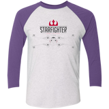 T-Shirts Heather White/Purple Rush / X-Small X Wing Men's Triblend 3/4 Sleeve