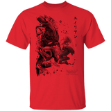 T-Shirts Red / S Xenomorphs Invasion sumi-e T-Shirt