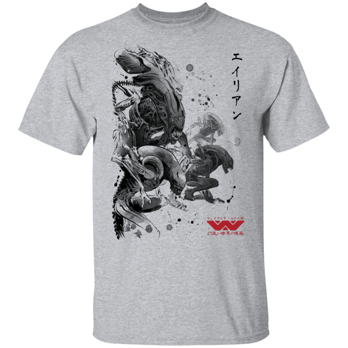 T-Shirts Sport Grey / S Xenomorphs Invasion sumi-e T-Shirt