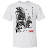 T-Shirts White / S Xenomorphs Invasion sumi-e T-Shirt