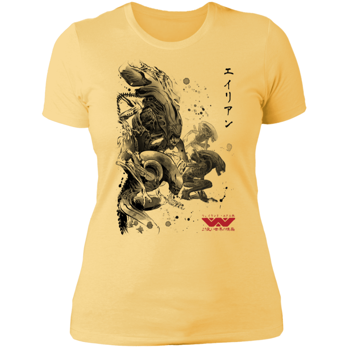 T-Shirts Banana Cream/ / S Xenomorphs Invasion sumi-e Women's Premium T-Shirt