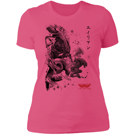 T-Shirts Hot Pink / S Xenomorphs Invasion sumi-e Women's Premium T-Shirt