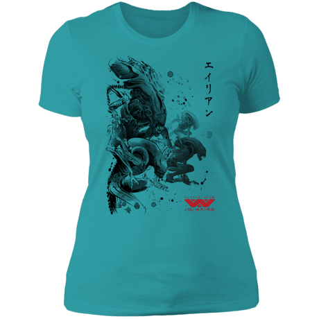 T-Shirts Tahiti Blue / S Xenomorphs Invasion sumi-e Women's Premium T-Shirt