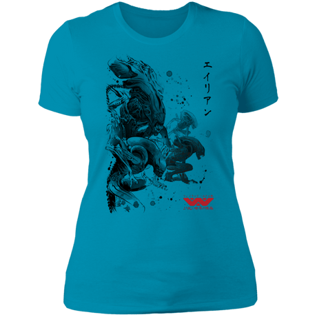 T-Shirts Turquoise / S Xenomorphs Invasion sumi-e Women's Premium T-Shirt