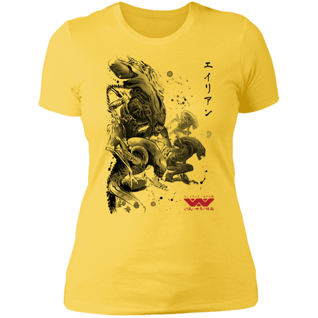 T-Shirts Vibrant Yellow / S Xenomorphs Invasion sumi-e Women's Premium T-Shirt