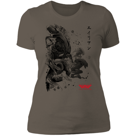 T-Shirts Warm Grey / S Xenomorphs Invasion sumi-e Women's Premium T-Shirt