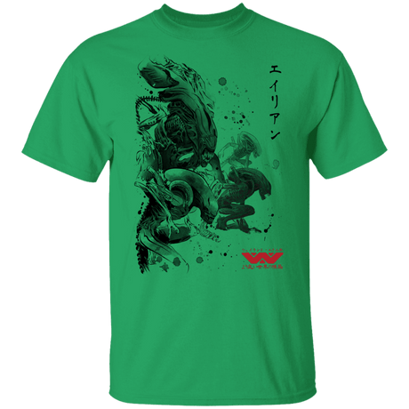 T-Shirts Irish Green / YXS Xenomorphs Invasion sumi-e Youth T-Shirt