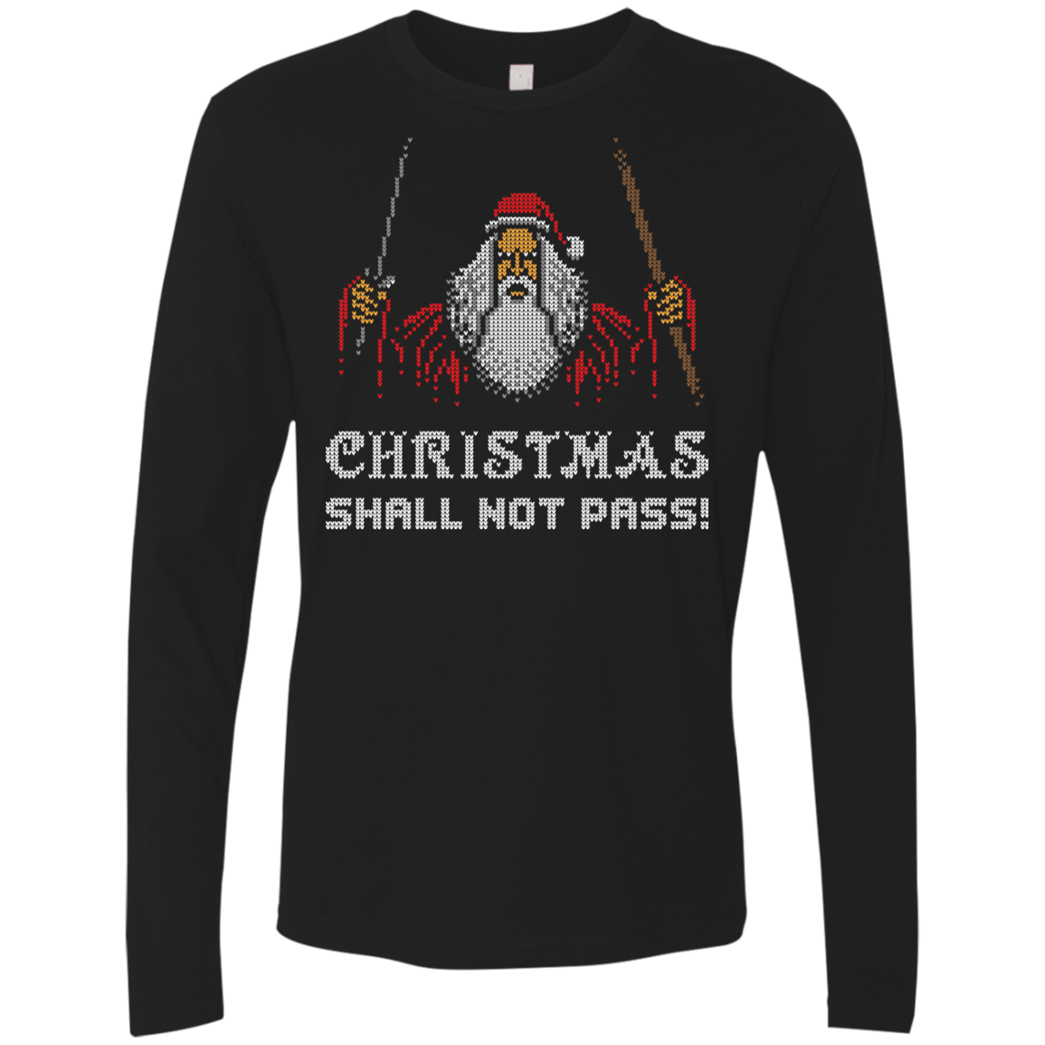 T-Shirts Black / Small Xmas shall not pass Men's Premium Long Sleeve