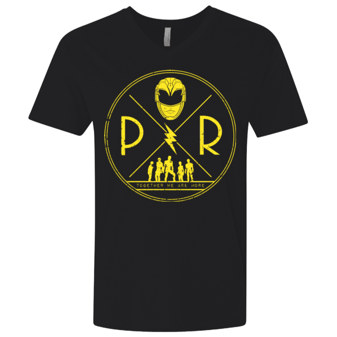 T-Shirts Black / X-Small Yellow Power Men's Premium V-Neck