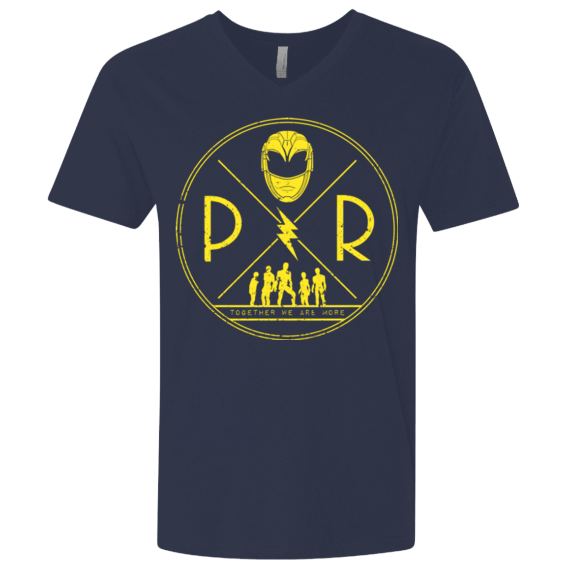 T-Shirts Midnight Navy / X-Small Yellow Power Men's Premium V-Neck