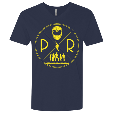 T-Shirts Midnight Navy / X-Small Yellow Power Men's Premium V-Neck