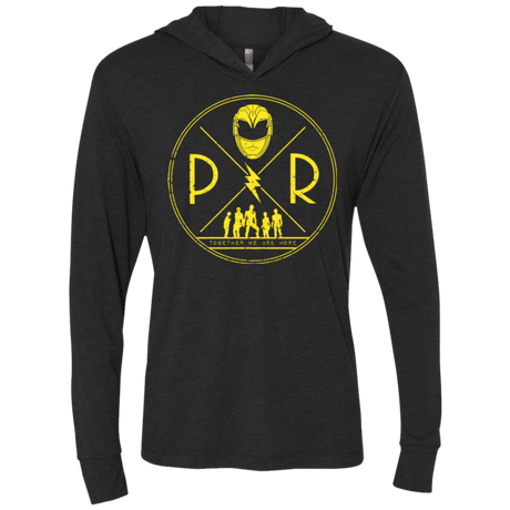 T-Shirts Vintage Black / X-Small Yellow Power Triblend Long Sleeve Hoodie Tee