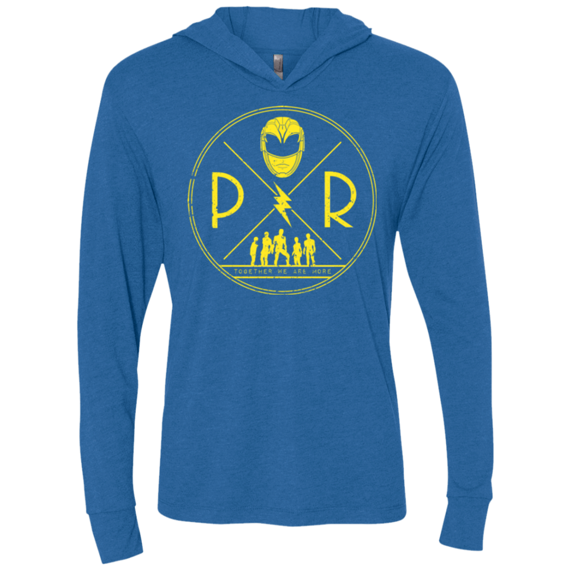 T-Shirts Vintage Royal / X-Small Yellow Power Triblend Long Sleeve Hoodie Tee