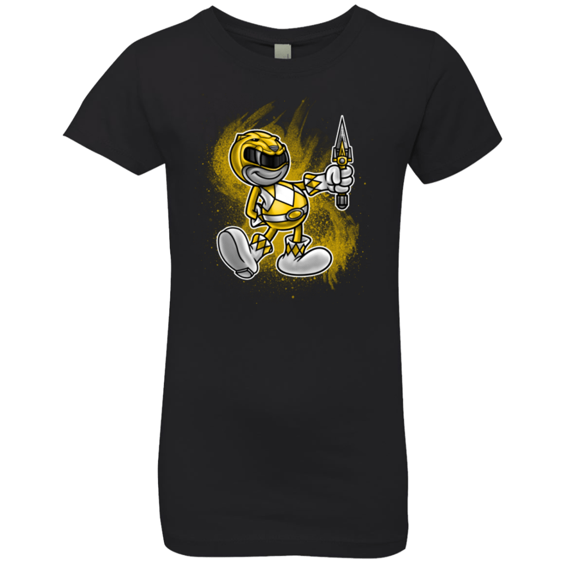 T-Shirts Black / YXS Yellow Ranger Artwork Girls Premium T-Shirt