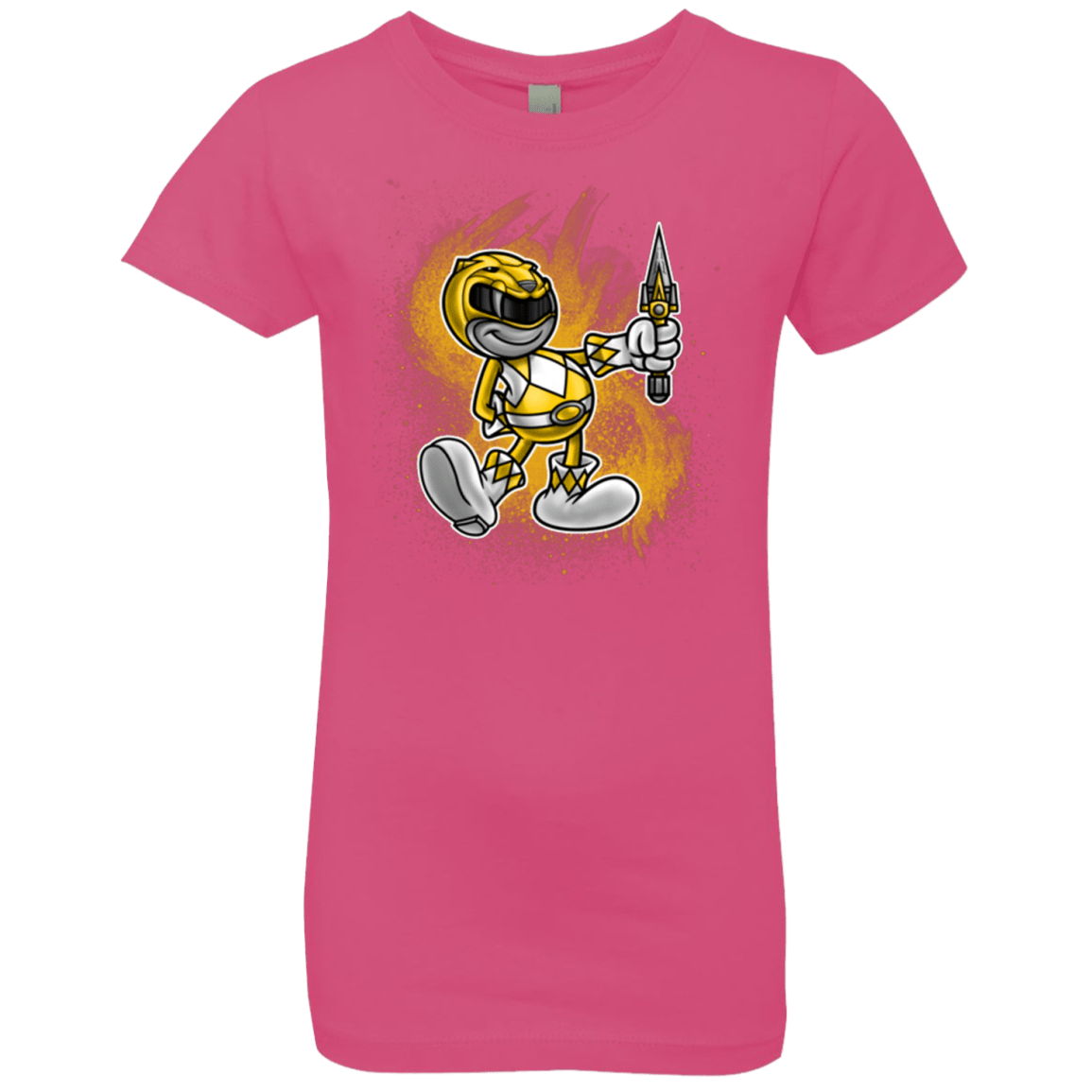 T-Shirts Hot Pink / YXS Yellow Ranger Artwork Girls Premium T-Shirt