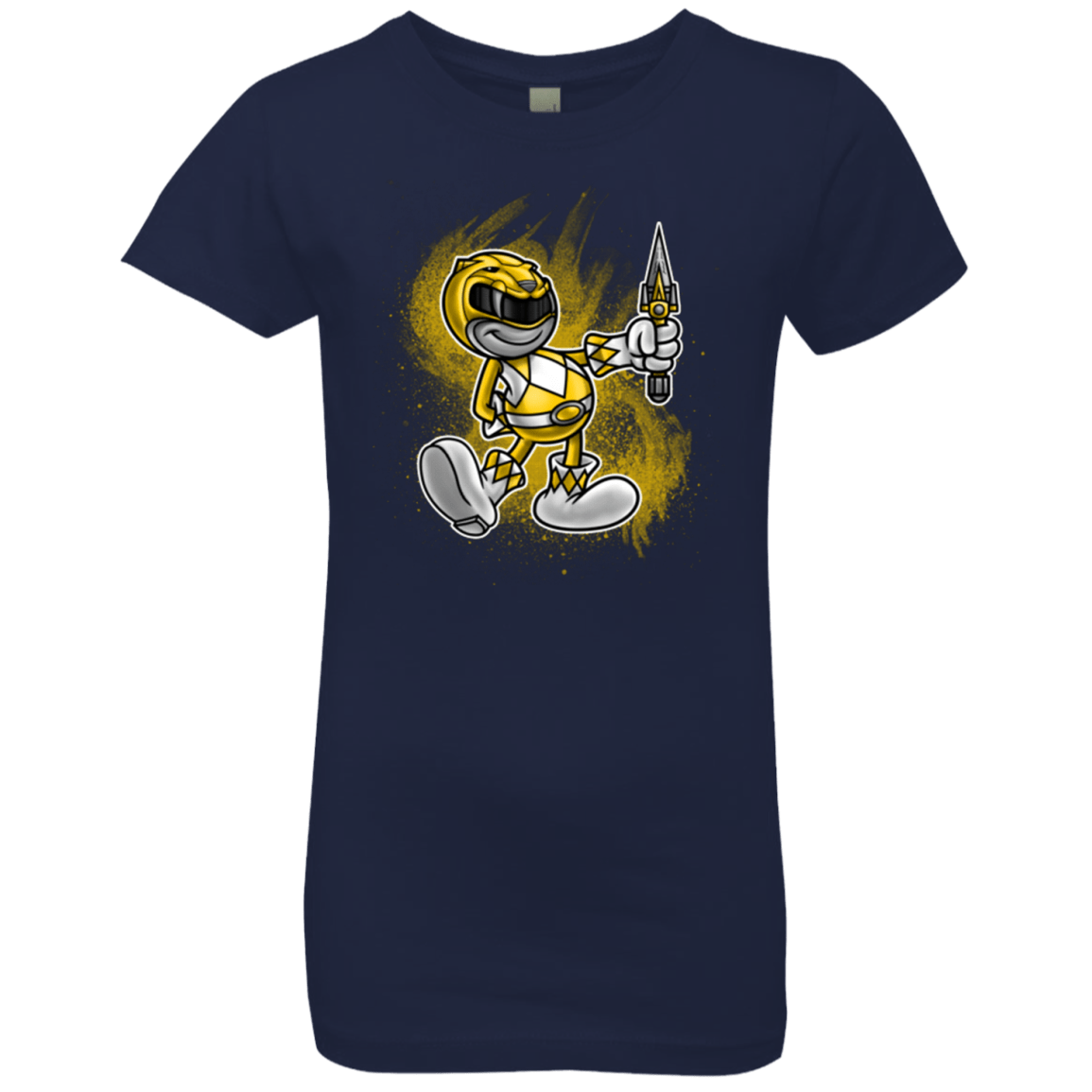 T-Shirts Midnight Navy / YXS Yellow Ranger Artwork Girls Premium T-Shirt