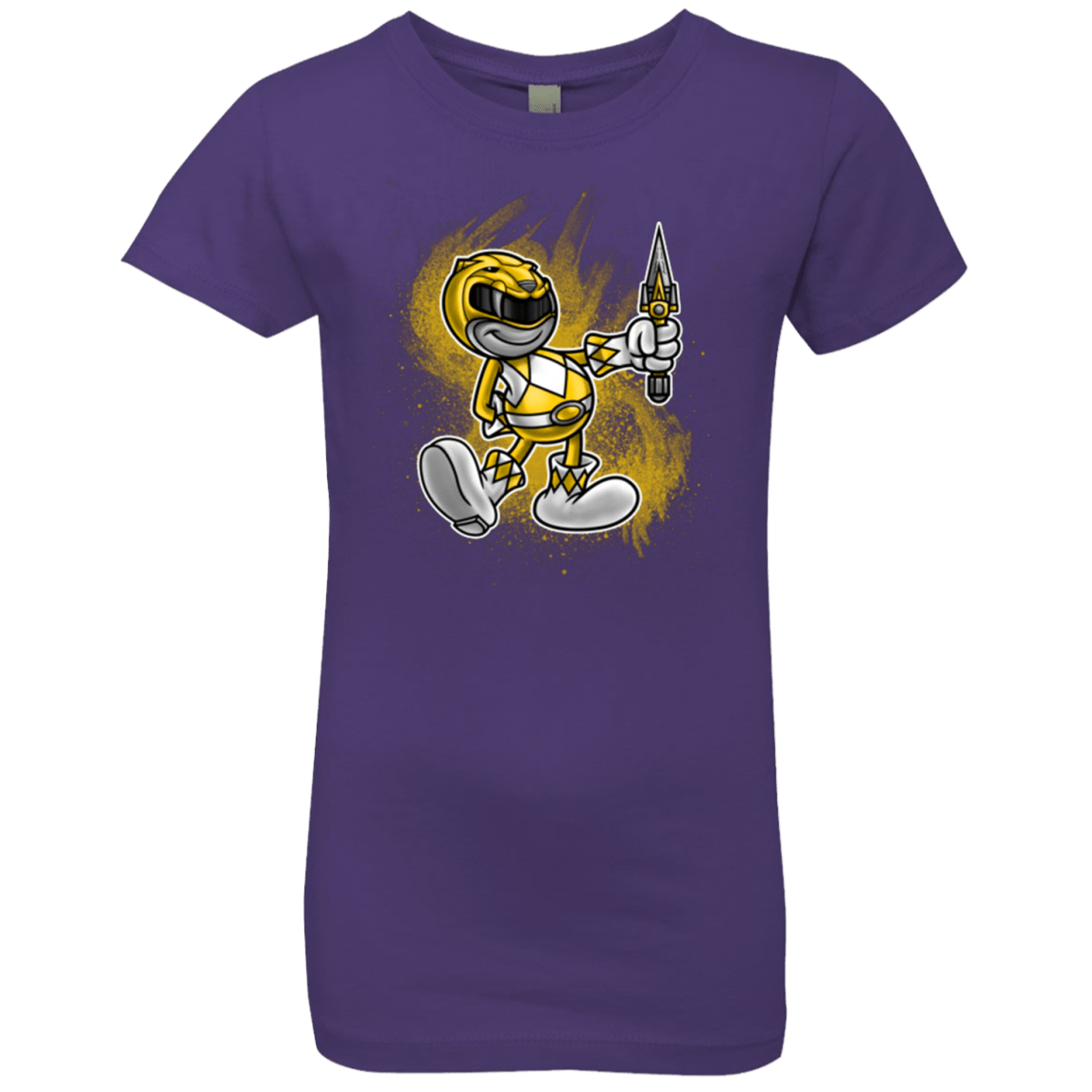 T-Shirts Purple Rush / YXS Yellow Ranger Artwork Girls Premium T-Shirt