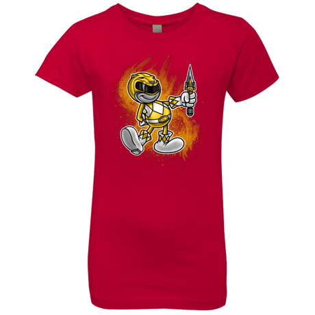 T-Shirts Red / YXS Yellow Ranger Artwork Girls Premium T-Shirt