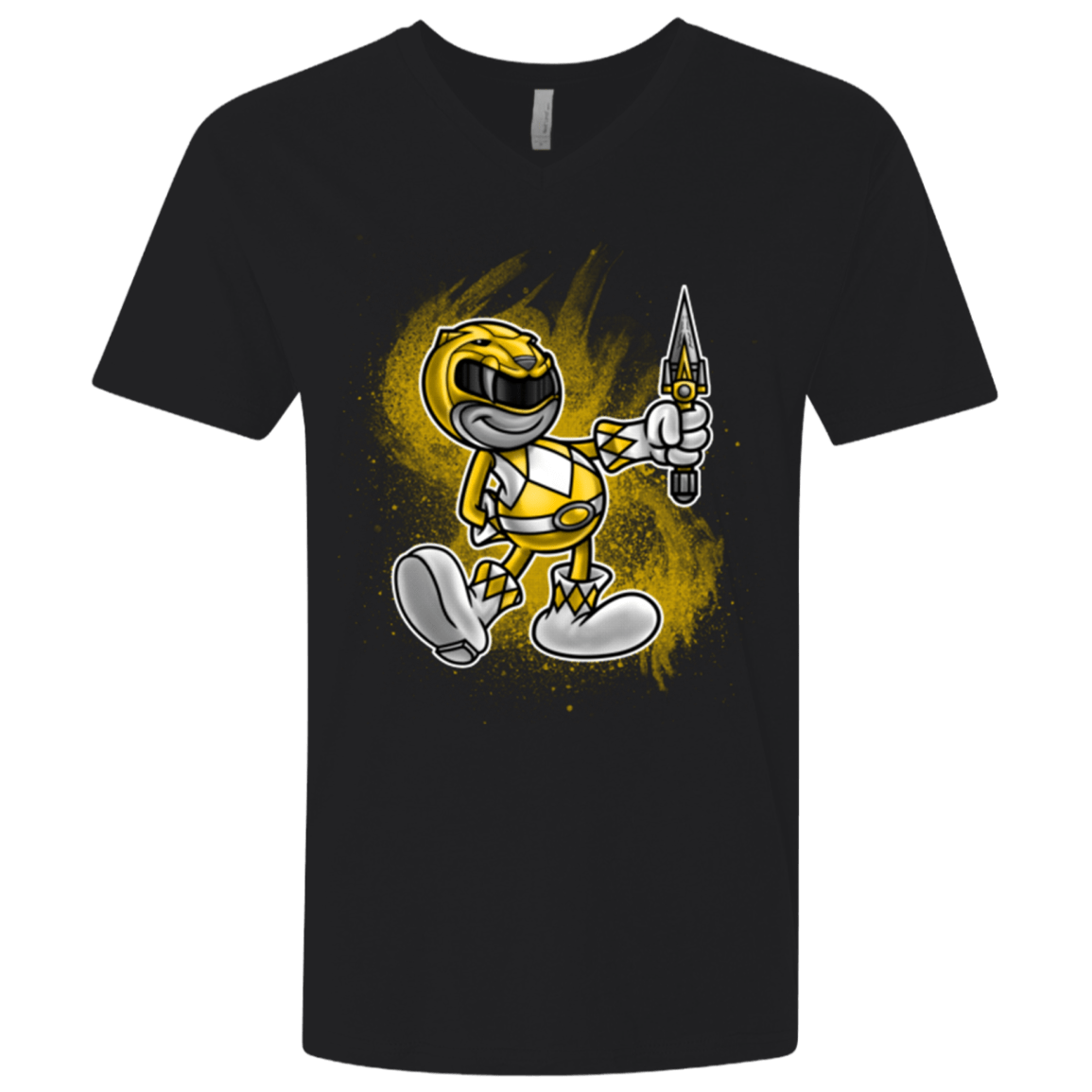 T-Shirts Black / X-Small Yellow Ranger Artwork Men's Premium V-Neck