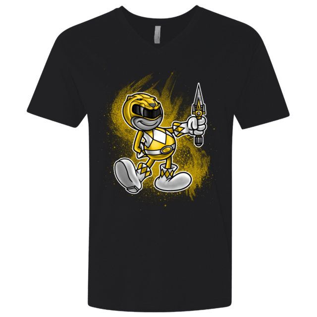 T-Shirts Black / X-Small Yellow Ranger Artwork Men's Premium V-Neck