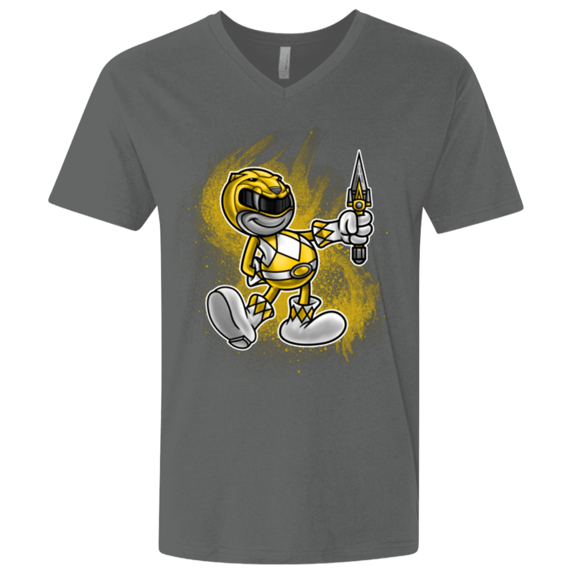 T-Shirts Heavy Metal / X-Small Yellow Ranger Artwork Men's Premium V-Neck