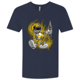 T-Shirts Midnight Navy / X-Small Yellow Ranger Artwork Men's Premium V-Neck