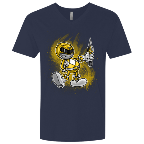 T-Shirts Midnight Navy / X-Small Yellow Ranger Artwork Men's Premium V-Neck