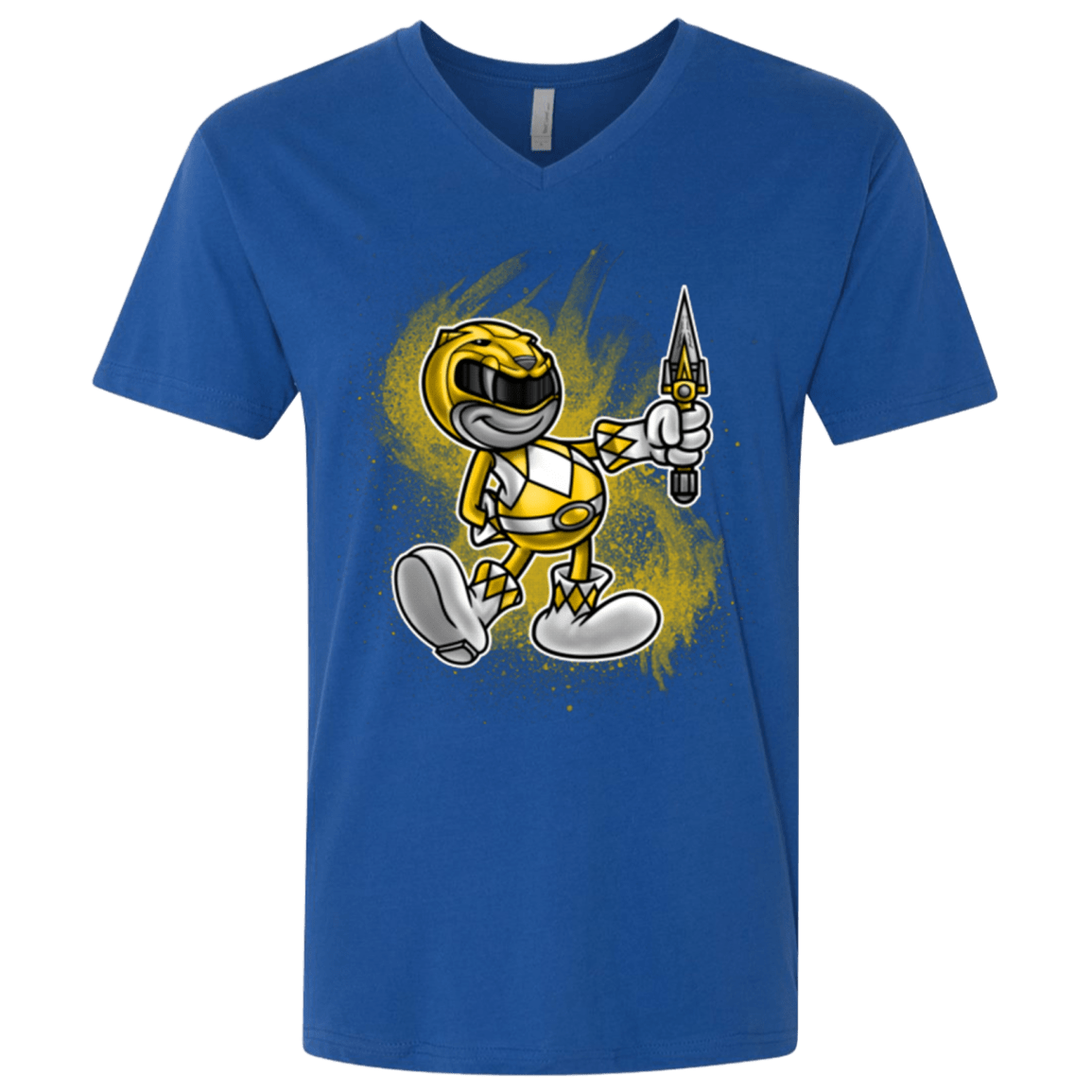 T-Shirts Royal / X-Small Yellow Ranger Artwork Men's Premium V-Neck