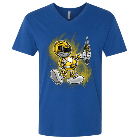 T-Shirts Royal / X-Small Yellow Ranger Artwork Men's Premium V-Neck