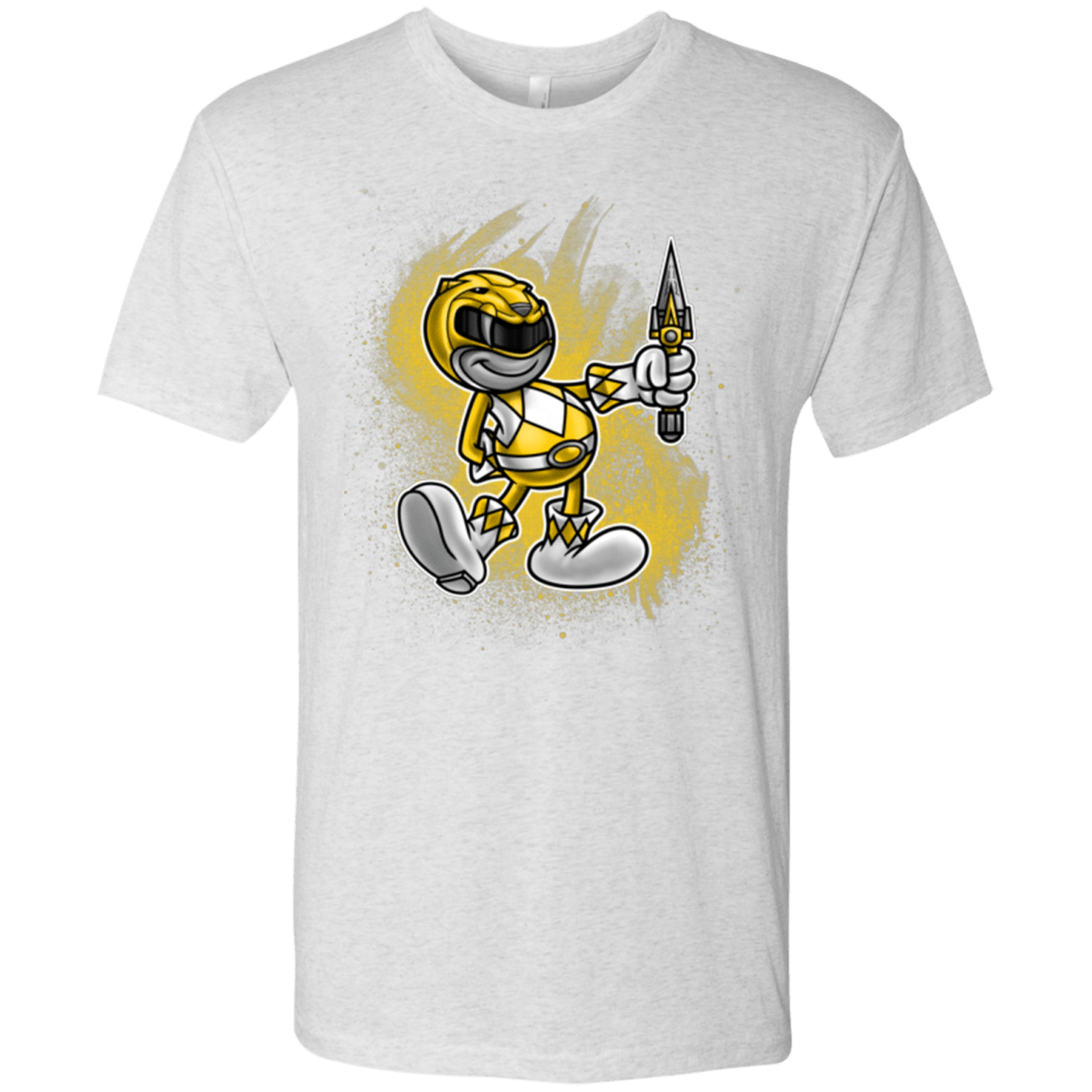 T-Shirts Heather White / Small Yellow Ranger Artwork Men's Triblend T-Shirt