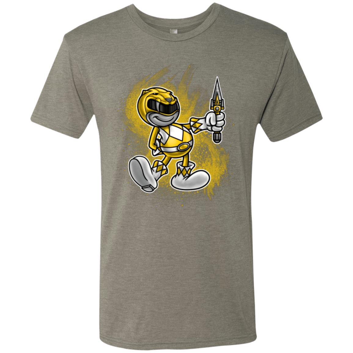 T-Shirts Venetian Grey / Small Yellow Ranger Artwork Men's Triblend T-Shirt