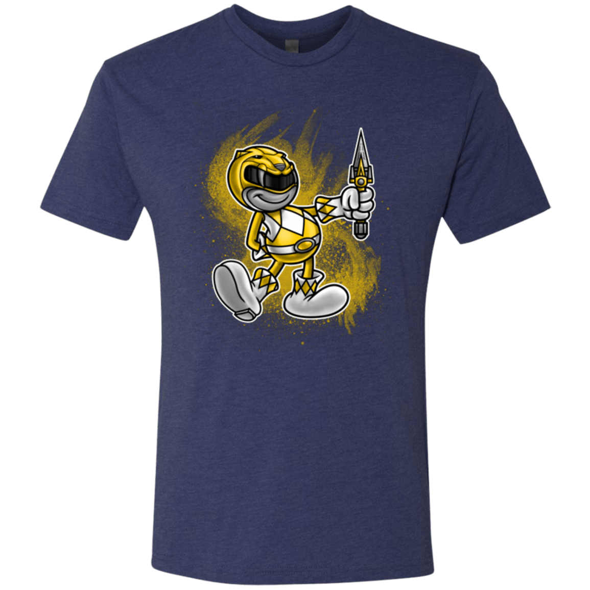 T-Shirts Vintage Navy / Small Yellow Ranger Artwork Men's Triblend T-Shirt
