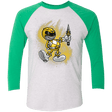 T-Shirts Heather White/Envy / X-Small Yellow Ranger Artwork Triblend 3/4 Sleeve