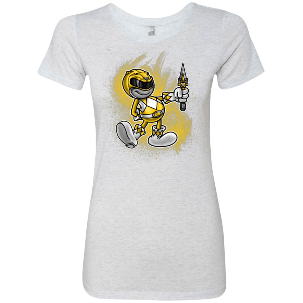 T-Shirts Heather White / Small Yellow Ranger Artwork Women's Triblend T-Shirt