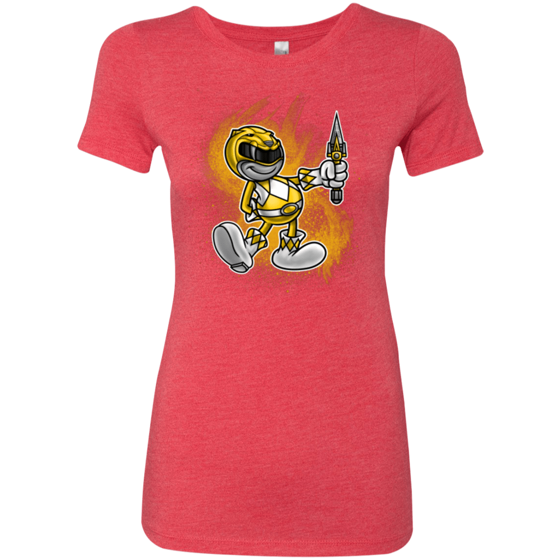 T-Shirts Vintage Red / Small Yellow Ranger Artwork Women's Triblend T-Shirt