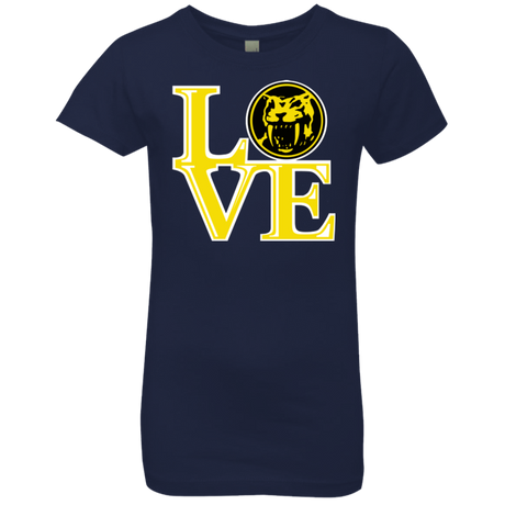 T-Shirts Midnight Navy / YXS Yellow Ranger LOVE Girls Premium T-Shirt
