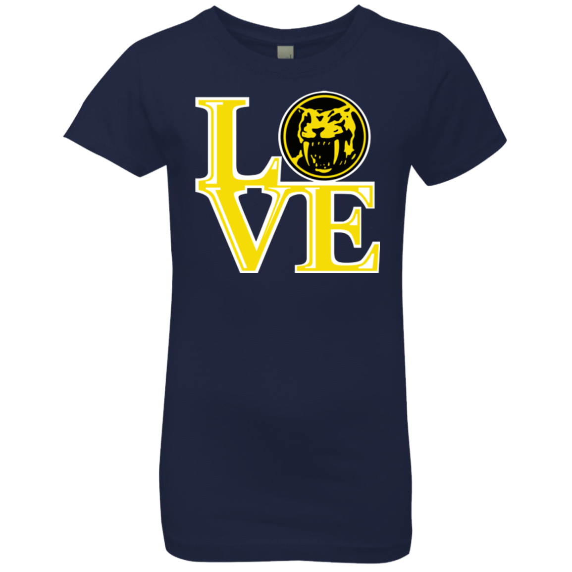 T-Shirts Midnight Navy / YXS Yellow Ranger LOVE Girls Premium T-Shirt